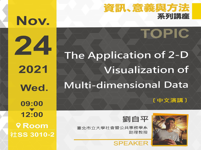 劉自平：The Application of 2-D Visualization of  Multi-dimensional Data